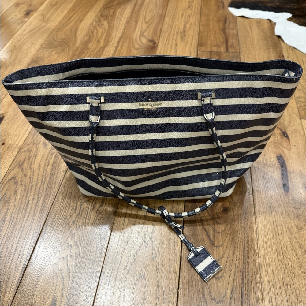 Kate Spade Navy and White Striped Tote Bag